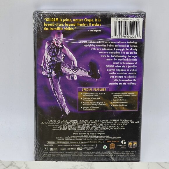Cirque du Soleil Quidam DVD 1999 Widescreen Filmed in Amsterdam NEW Sealed - Picture 3 of 3